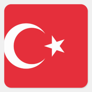 Van Turkije (de Turkse) Vlag Vierkante Sticker