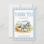 Van twee races paard ruiterderby verjaardag bedankkaart (Voorkant)