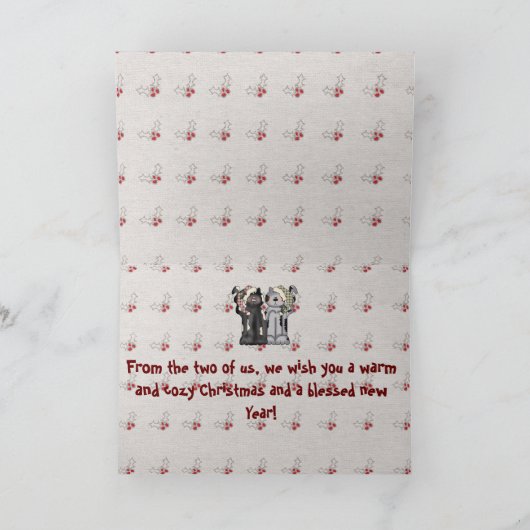 Van Twee van ons… het wenskaart van Kerstmis Feestdagen Kaart (Binnen)