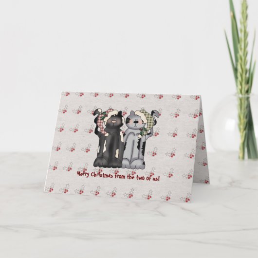 Van Twee van ons… het wenskaart van Kerstmis Feestdagen Kaart (Voorkant)