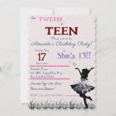 Van Tween naar Teen Uitnodiging (Voorkant)