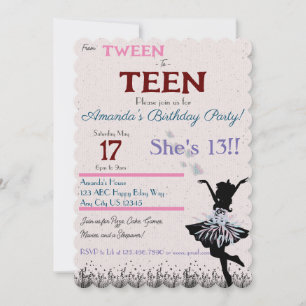 Van Tween naar Teen Uitnodiging