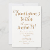 Van Tween tot Teen 13th Birthday Party ELKE KLEUR Kaart (Voorkant)