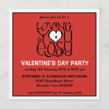 Van u de rode witte Valentijnsdag Uitnodiging