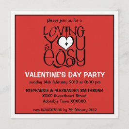 Van u de rode witte Valentijnsdag Uitnodiging