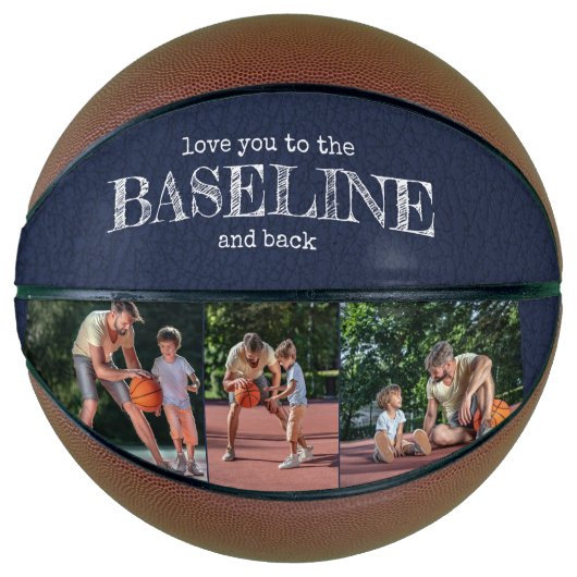 Van u houden bij Basislijn en Terug - 3 Foto Blauw Basketbal (Voorkant)