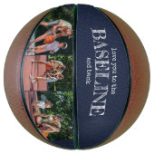 Van u houden bij Basislijn en Terug - 3 Foto Blauw Basketbal (Verticaal)