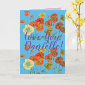 Van u houdt uw vrouw de Rode Papa Waterverf Kaart (Gele Bloem)