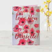 Van u houdt uw vrouw de Rode Papa Waterverf Kaart (Gele Bloem)