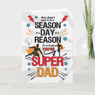 VAN US Super Dad Vaderdag Comic Book Kaart