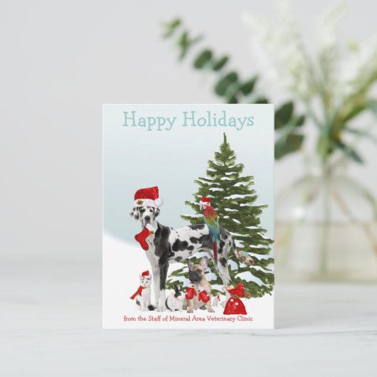 Van uw dierenbediende feestdagenkaart (Staand voorkant)