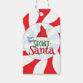Van uw geheime Santa Snoep Swirl Fun Retro Cadeaulabel (Voorkant)