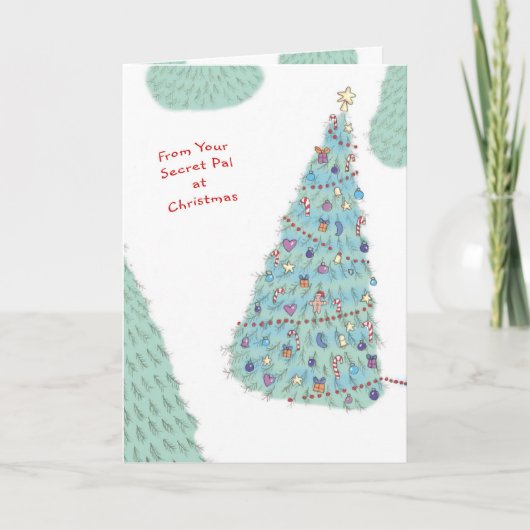 Van Uw Geheime Vriend bij Kerstmis Feestdagen Kaart (Voorkant)