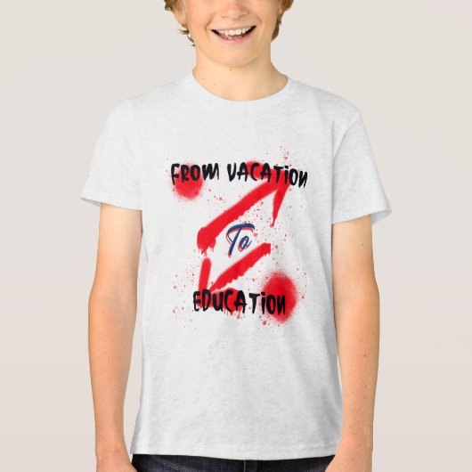 Van vakantie naar school begin Tri-Blend shirt (Voorkant)