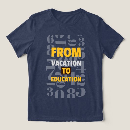 Van vakantie naar school begin Tri-Blend shirt (Design voorkant)