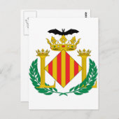Van Valencia (Spanje) het Wapenschild Briefkaart (Voorkant / Achterkant)