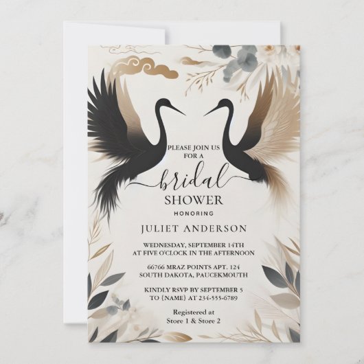 Van Veer Aziatisch Sky Cloud Crane Fun Vrijgezelle Kaart (Voorkant)