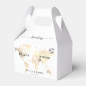 Van verloofd naar getrouwd goud kaart bedankdoosjes (Voorkant Zijde)