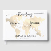 Van verloofd naar getrouwd goud kaart gastenboek (Voorkant)