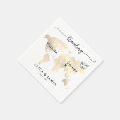 Van verloofd naar getrouwd goud kaart servet (Hoek)