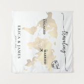 Van verloofd naar getrouwd goud kaart wandkleed (Voorkant (horizontaal))