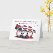 Van Verre Terwijl Weg Vierde Juli Schattige Patrio Kaart (Gele Bloem)