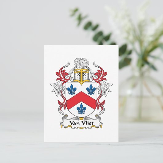Van Vliet Family Crest Briefkaart (Staand voorkant)