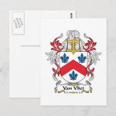 Van Vliet Family Crest Briefkaart (Voorkant / Achterkant)