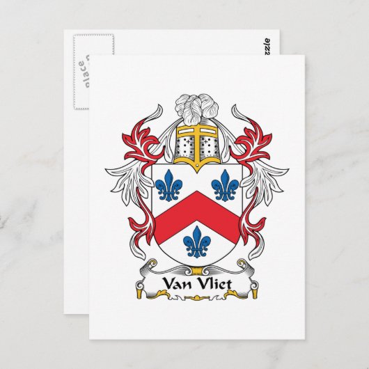 Van Vliet Family Crest Briefkaart (Voorkant / Achterkant)