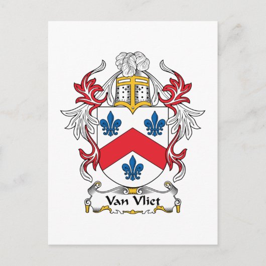 Van Vliet Family Crest Briefkaart (Voorkant)