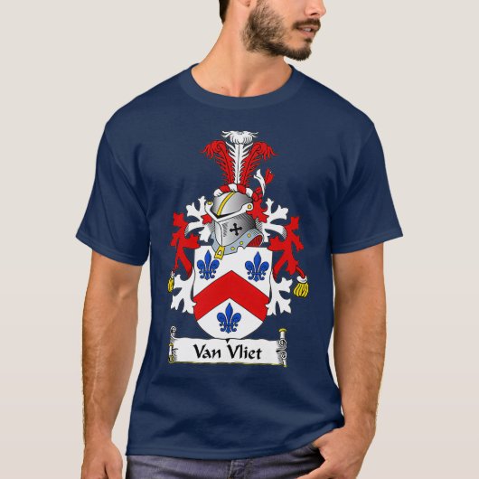 Van Vliet Wapenschild Familie Crest T-shirt (Voorkant)