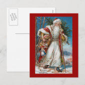 Van "vrolijke Kerstmis" de Vintage Feestdagenkaart (Voorkant / Achterkant)