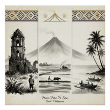 Van Vuur naar Zee-Bicol Filipijnen Sumi-e