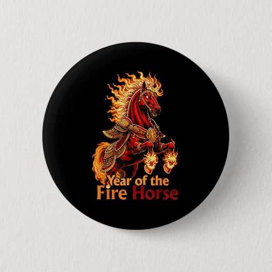 Van Vuurpaard Ronde Button 5,7 Cm (Voorkant)