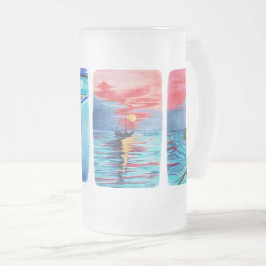 van vuurtoren matglas bierpul (Voorkant rechts)