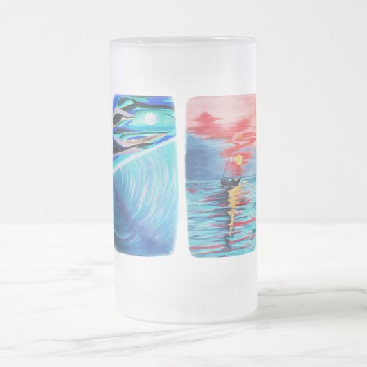 van vuurtoren matglas bierpul (Center)