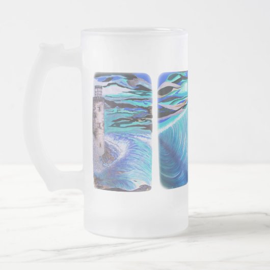 van vuurtoren matglas bierpul (Links)