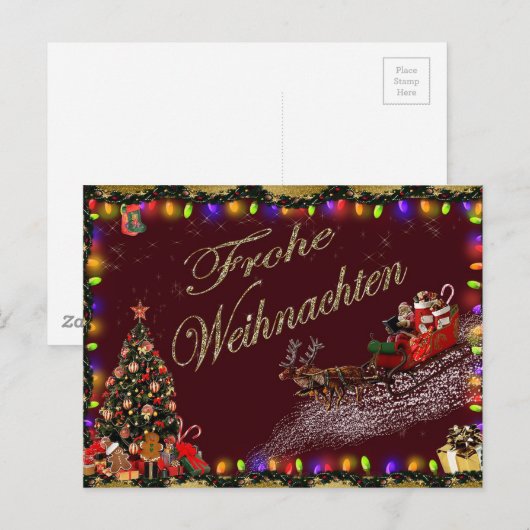 van weihnachten briefkaart (Voorkant / Achterkant)