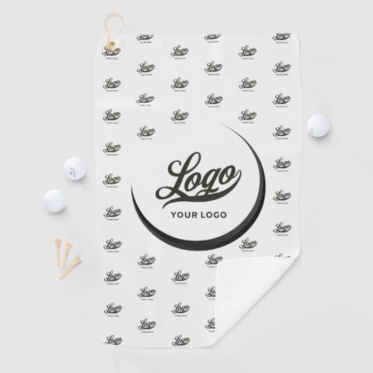Van white Black Modern Company Logo Business Club Golfhanddoek (Insitu)
