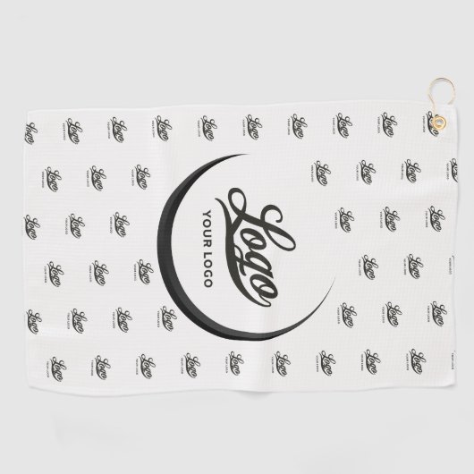 Van white Black Modern Company Logo Business Club Golfhanddoek (Horizontaal)