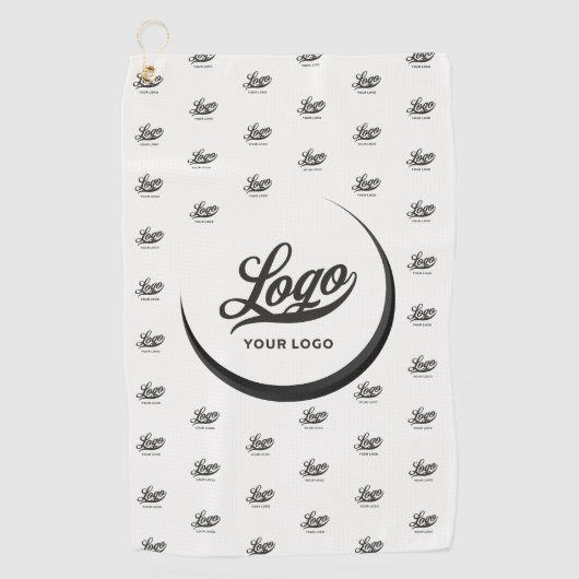 Van white Black Modern Company Logo Business Club Golfhanddoek (Voorkant)