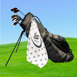 Van white Black Modern Company Logo Business Club Golfhanddoek