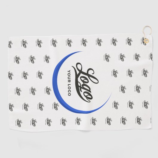 Van white Blue Modern Company Logo Business Club G Golfhanddoek (Horizontaal)