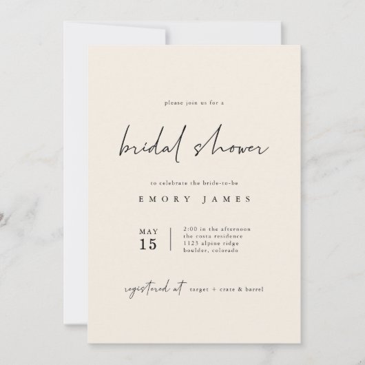 Van White Bohemian Bridal Shower Kaart (Voorkant)