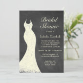 Van White Chalkboard Bridal Shower Uitnodiging (Staand voorkant)