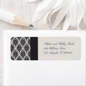 Van White en Black Damask Wedding Labels-2 Etiket (Insitu)