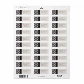 Van White en Black Damask Wedding Labels-2 Etiket (Full Sheet)