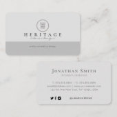 Van White en Grey Professional Social Media Logo Visitekaartje (Voorkant / Achterkant)