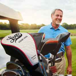 Van white Leather Company Logo Business Club Golfheadcover