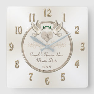 Van White Personalised Huwelijkscadeaus Wedding Cl Vierkante Klok